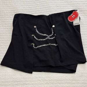 Cider Black Mini Skirt with Silver Chains